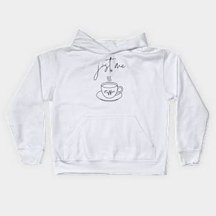 Coffee time alone (black writting) Kids Hoodie